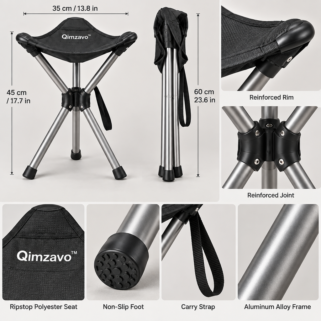 Qimzavo™ Ultralight Portable Tripod Stool product image 02