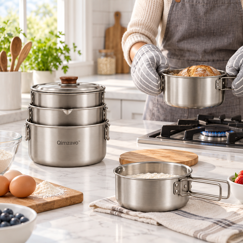 Qimzavo™ Stainless Steel Portable Camp Cookware Set product image 03